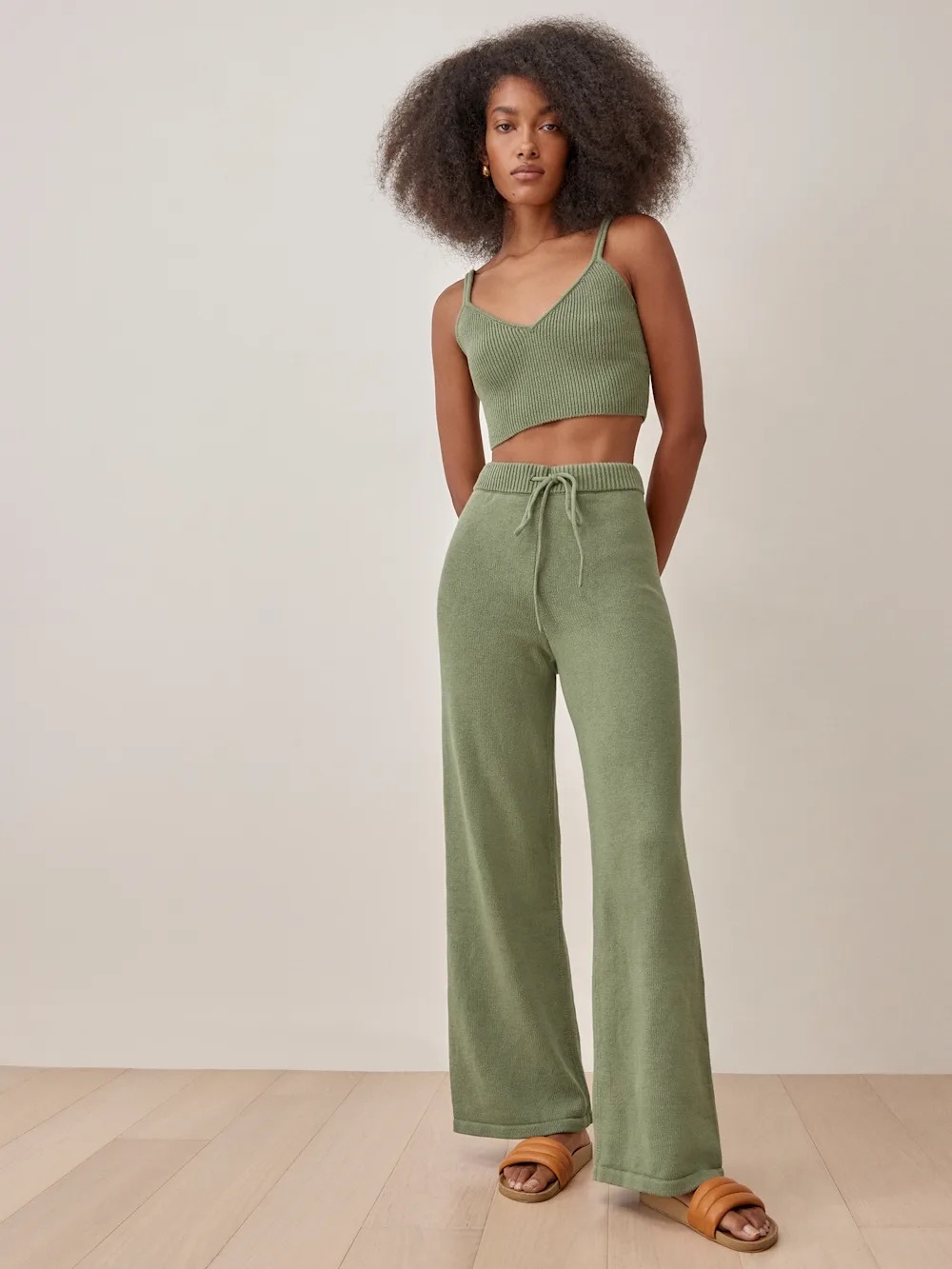 Reformation Nicola Cotton Sweatpant Artichoke - Size S